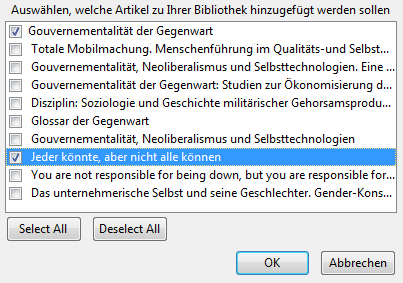 Listenauswahl