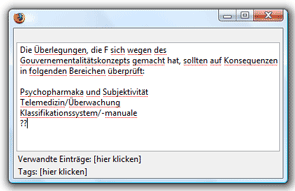 Notizen-Fenster