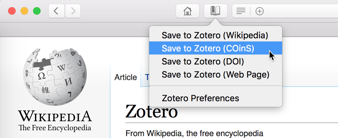 zotero connector to safari