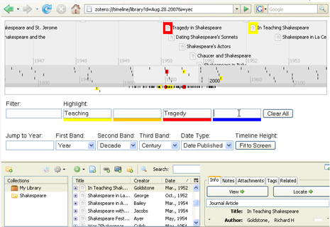 Zotero Timeline